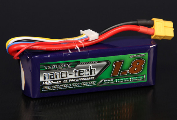 Turnigy nano-tech 1800mAh 4S 25 Pack Lipo ~ 50C