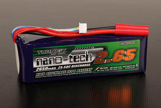Turnigy nano-tech 2650mah 6S 25 Pack Lipo ~ 50C