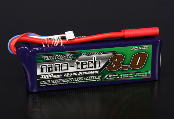 Turnigy nano-tech 3000mAh 3S 25 Pack Lipo ~ 50C