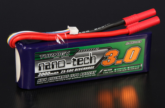Turnigy nano-tech 3000mAh 4S 25 Pack Lipo ~ 50C