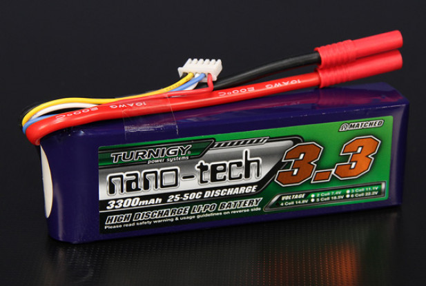 Turnigy nano-tech 3300mAh 4S 25 Pack Lipo ~ 50C