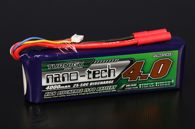 Turnigy nano-tech 4000mAh 4S 25 Pack Lipo ~ 50C