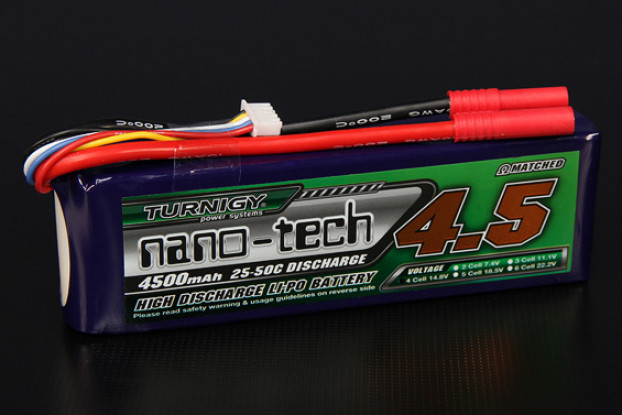 Turnigy nano-tech 4500mAh 4S 25 Pack Lipo ~ 50C