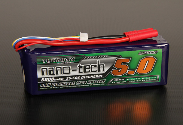 Turnigy nano-tech 5000mAh 5S 25 Pack Lipo ~ 50C