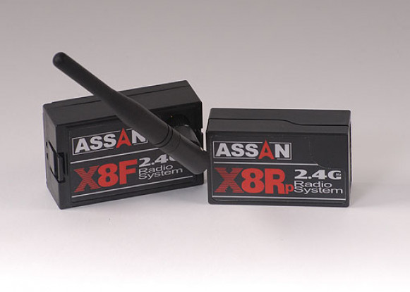 X8 Kit 2,4 GHz 8-kanaals Futaba / Hitec Mod. w / parkflyer Rx