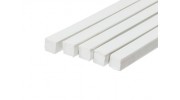 ABS Square Rod 8.0mm x 8.0mm x 500mm White (Qty 5)