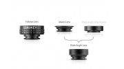Aukey Optical 3-in-1 Wide Angle/Macro & Fisheye Clip On Smartphone Lens Set