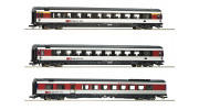 Roco/Fleischmann HO Scale 3pc 1st/2nd Class Passenger Carriage Set SBB