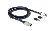 Turnigy Genuine Leather Micro USB Charging Cable w/Type C & Lightning Adaptors