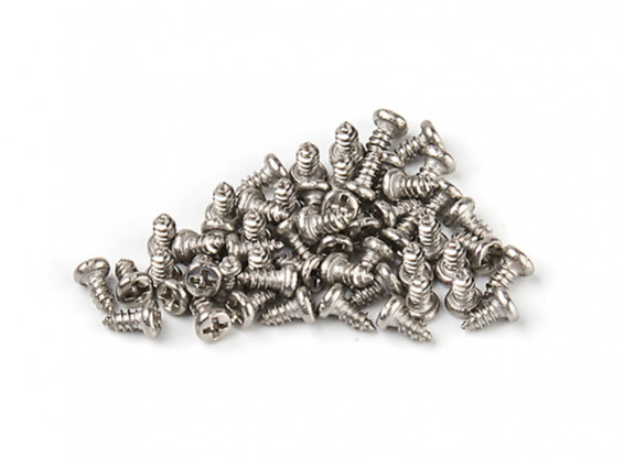 DC Chequered Flag 1:10 Scale Cross-Head 4mm Screws - Silver (50pcs)
