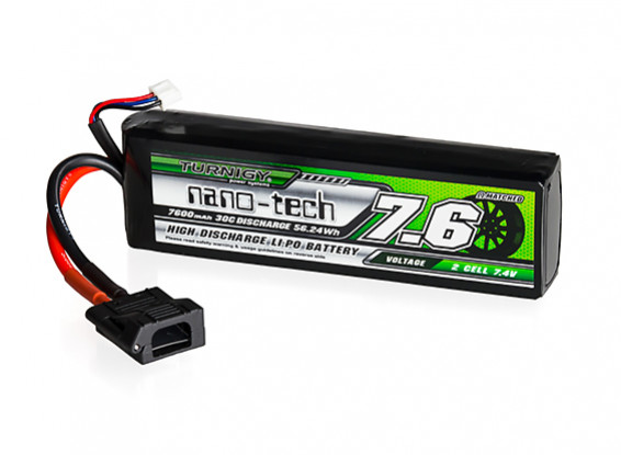 Turnigy nano-tech 7600mAh 2S 30C LiPo Battery w/Flat Connector