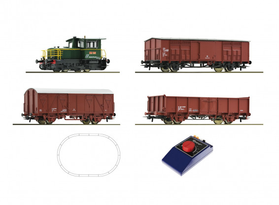 Roco HO Analogue Starter Train Set with Diesel Locomotive and Freight Wagons