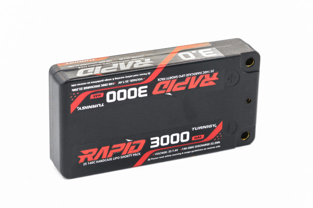 Turnigy Rapid 3000mAh 2S1P 140C Hardcase Shorty Lipo Battery Pack 1