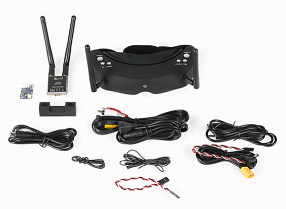 Skyzone 2D / 3D 5.8GHz FPV Goggles W / 40CH Raceband Receiver, H / Tracking (V2), 600mW VTX et Caméra 3D