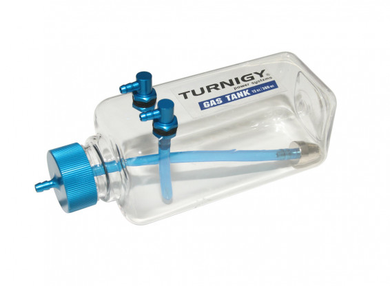 Turnigy 360ml Transparent RC Fuel Tank w/Clunk Weight, Fill & Vent Nipples (Suits Gas & Nitro Fuels)