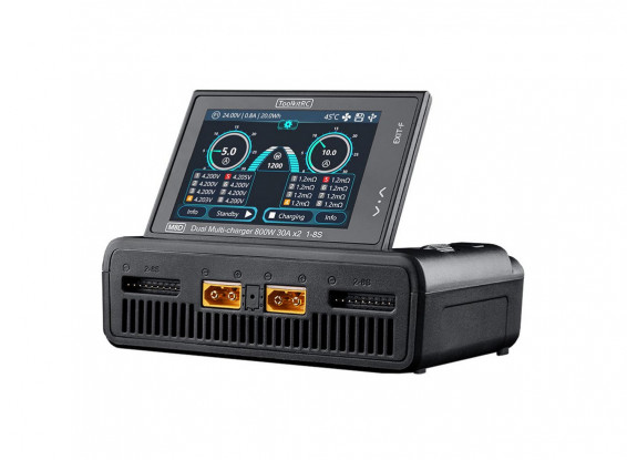 ToolkitRC M8D Dual 1~8S 800W 30A DC Touch-Screen Balance Charger/Discharger