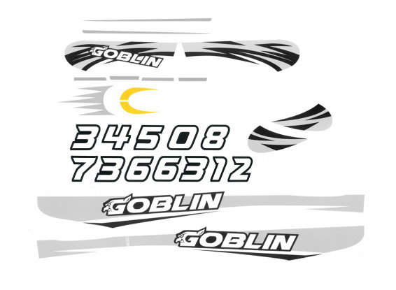 Durafly Goblin Racer 820mm Replacement Decal Set Pink/Blue/Black