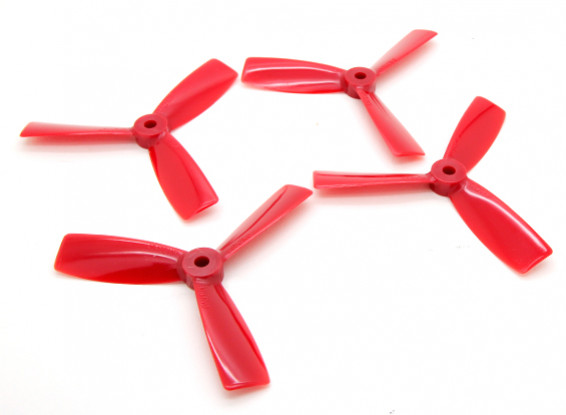 Dalprops "Indestructible" Bull Nose 4045 3-Blade Props CW / CCW Set Red (2 paires)