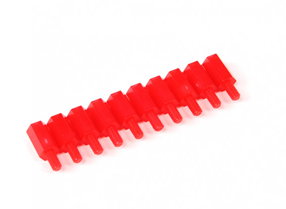 6mm M / F M3 Spacer x10 - Rouge