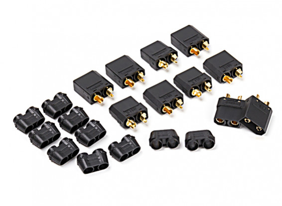 Nylon XT90 Connecteurs Mâle / Femelle (5 paires) Noir