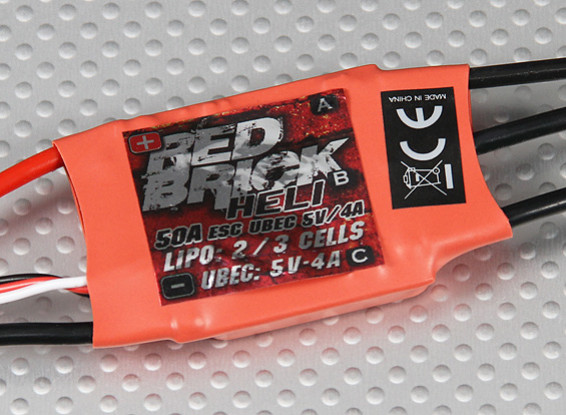 HobbyKing Red Brick 50A ESC - (Mode Heli)