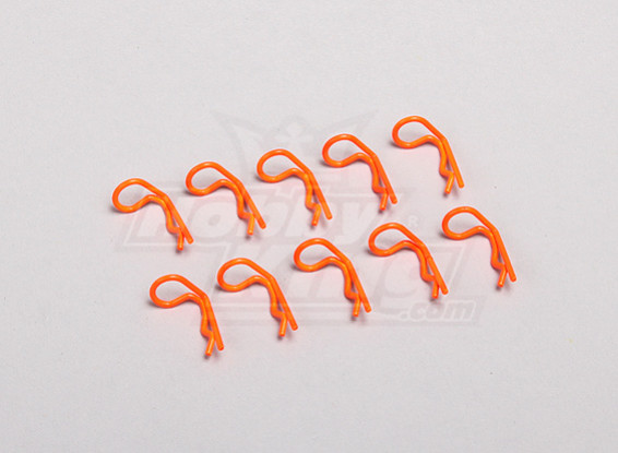 Dayglo orange petits-ring Body Clips (90 °) 10pc