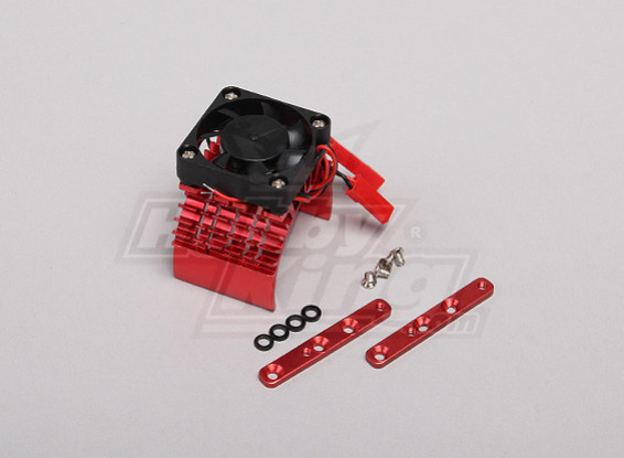 Red Aluminum Motor Heat Sink w / ventilateur réglable (en haut) 36mm Inrunner Motors