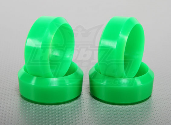 Échelle 1:10 en plastique dur Drift Tire Set Neon Green RC 26mm de voiture (4pcs / set)