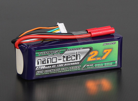 Turnigy nano-tech 2700mAh 6S 65 ~ 130C Lipo Paquet