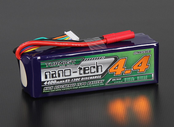 Turnigy nano-tech 4400mah 6S 65 ~ 130C Lipo Paquet