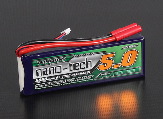 Turnigy nano-tech 5000mAh 2S 65 ~ 130C Lipo Paquet