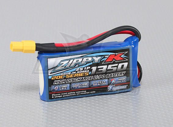 Batterie Zippy-K FlightMax 1350mAh 2S1P 20C Lipoly
