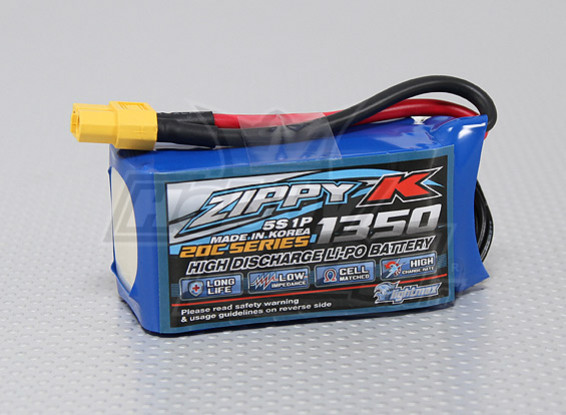 Batterie Zippy-K FlightMax 1350mAh 5S1P 20C Lipoly