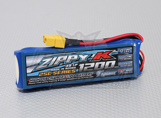 Batterie Zippy-K FlightMax 1200mah 3S1P 25C Lipoly