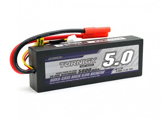 Turnigy 5000mAh 2S1P 7.4v 30C Hardcase Pack (ROAR APPROUVÉ) (DE Entrepôt)