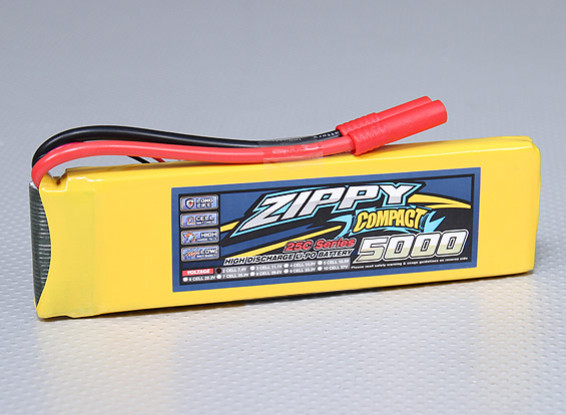 ZIPPY Compact 5000mAh 2S 25C Lipo Paquet