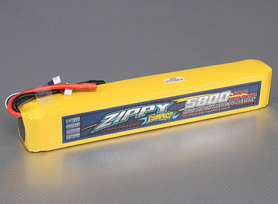 ZIPPY Compact 5800mAh 10S 25C long Lipo Paquet