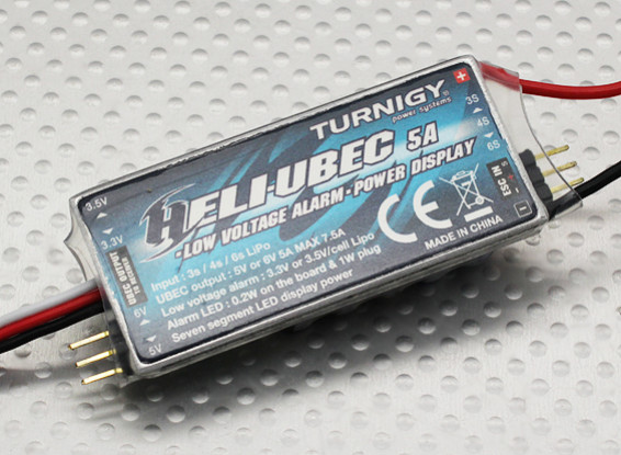 Turnigy 3-in-1 Heli 5A UBEC et alarme de basse tension (3 ~ 6S)
