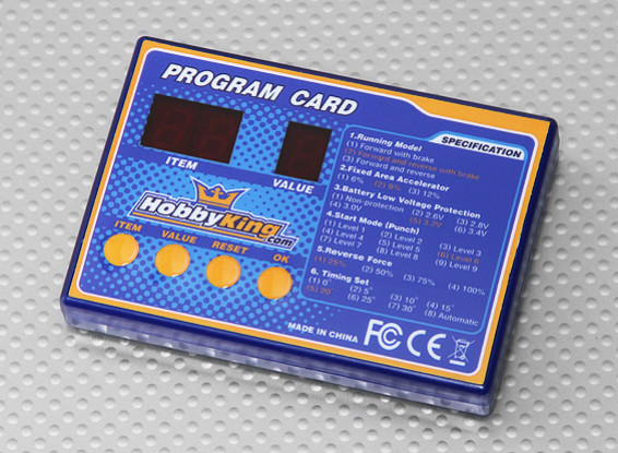 HobbyKing Bateau ESC Programmation Card