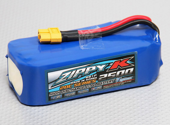 Batterie Zippy-K FlightMax 2500mah 6S1P 20C Lipoly