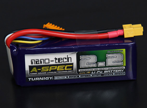 Turnigy nano-tech A-SPEC 2200mAh 5S 65 ~ 130C Lipo Paquet