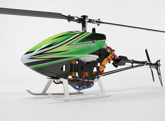 Assault Helicopter 450 DFC Flybarless 3D w / OrangeRx T-SIX 2.4Ghz DSM2 émetteur - Mode 1 (RTF)