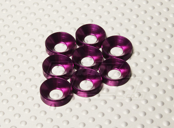 Fraisée Rondelle en aluminium anodisé M5 (Violet) (8pcs)