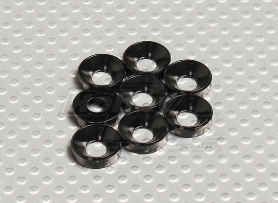 Fraisée Rondelle en aluminium anodisé M5 (Noir) (8pcs)