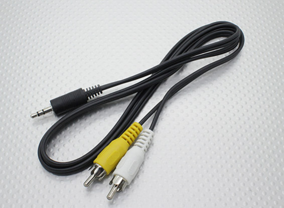 3,5 mm à Male Mono RCA A / V Plugs Lead (100mm)
