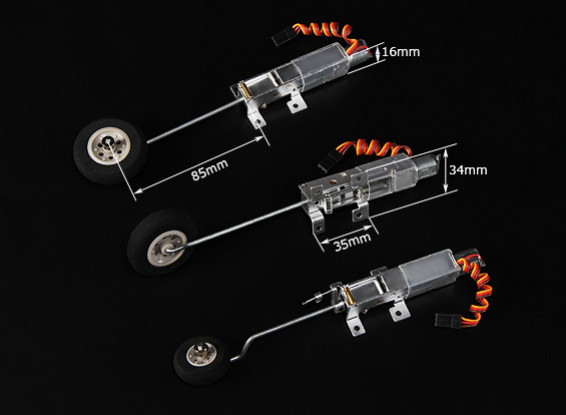 Turnigy 90 degrés tout métal Tricycle système Retract w / 3mm Legs de fil (2 kg AUW Max)