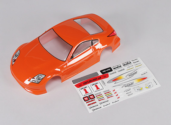 Sport Auto Body w / Decal (Orange) - Turnigy TR-V7 1/16 Brushless Drift Car w / Chassis Carbon
