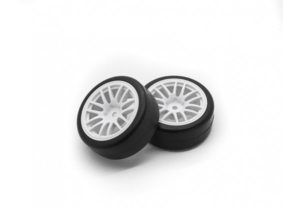 HobbyKing 1/10 Roue / Tire Set Y-Spoke (Blanc) RC 26mm de voitures (2pcs)