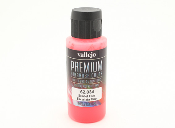 Peinture acrylique de couleur Vallejo Premium - Scarlet Fluo (60ml)