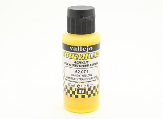 Peinture acrylique de couleur Vallejo Premium - Sucrerie Yellow (60ml)